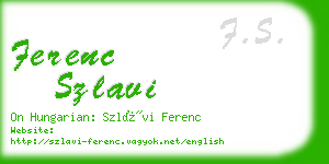 ferenc szlavi business card